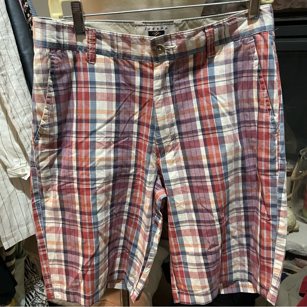 Jos. A. Bank Men's Checkered Shorts - Red, Blue, White
